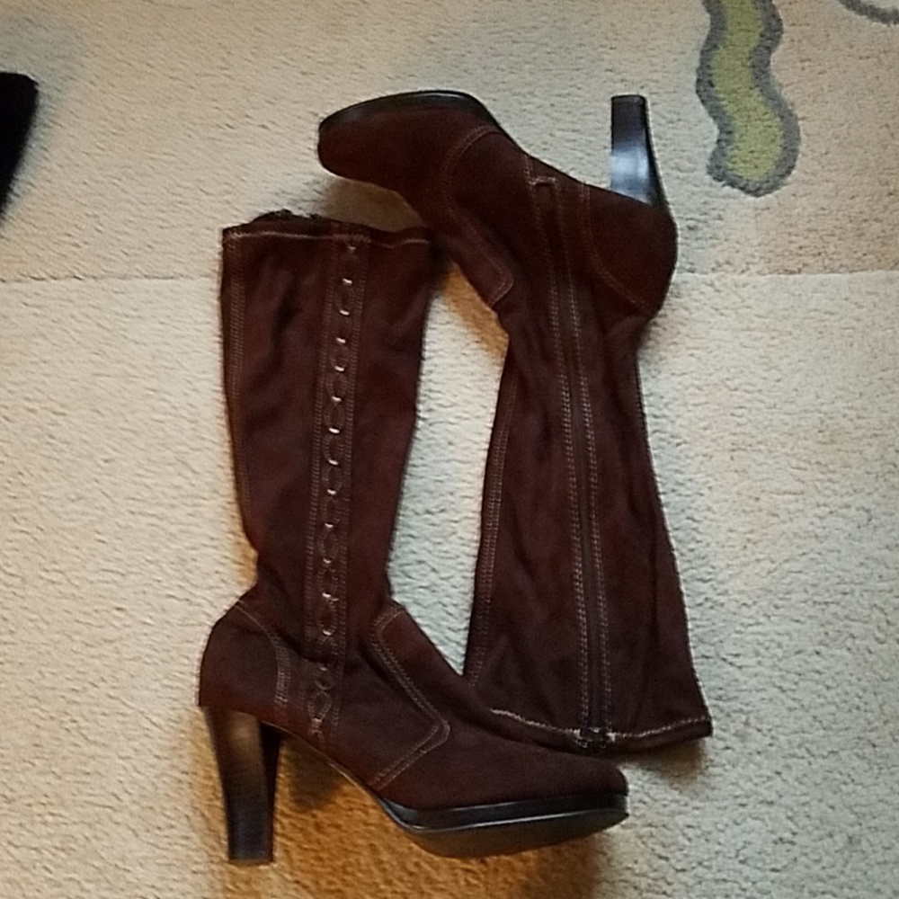 Binni brown with side stitch detail boots …